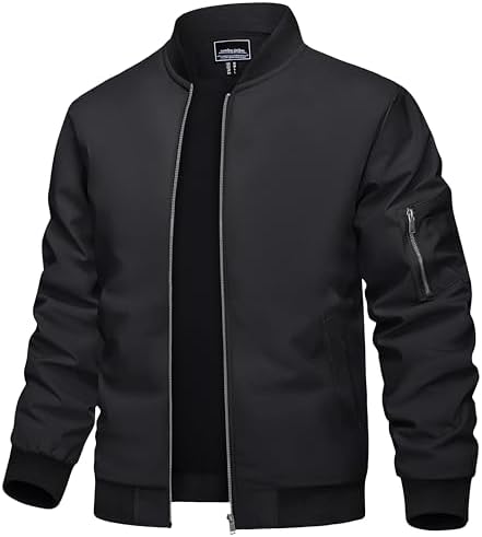 TACVASEN Men’s Bomber Jackets Thermal Quilted Jacket Water Resistant Warm Winter Coats