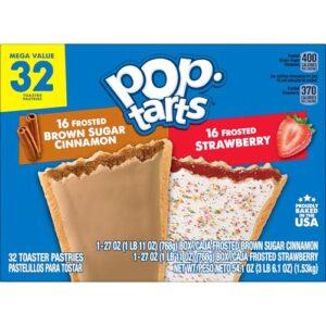 Pop-Tarts Toaster Pastries, Breakfast Foods, Kids Snacks, Frosted Brown Sugar Cinnamon, Value Pack (64 Pop-Tarts)