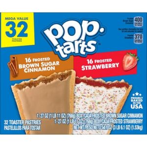 Pop-Tarts Toaster Pastries, Breakfast Foods, Kids Snacks, Frosted Brown Sugar Cinnamon, Value Pack (64 Pop-Tarts)