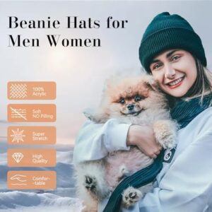 Wmcaps Winter Beanie for Men Women, Fleece Lined Beanie Soft Warm Knit Hat Ski Stocking Cuffed Cap